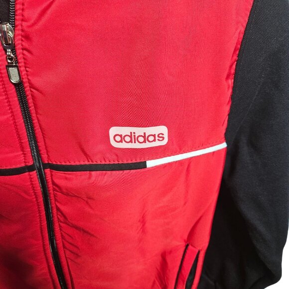 Adidas Kids Red & Black Zip-Up Hoodie Jacket - Picture 2 of 5